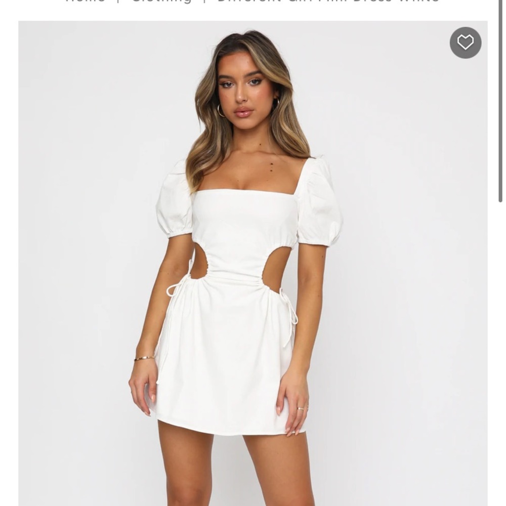 White fox boutique mini white cut out dress
